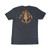Rear view of Harley-Davidson Men's Ride HI T-Shirt in Charcoal displaying Ride Aloha motorcycle and Hawaiian islands back graphic