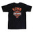 Rear view of Harley-Davidson Men's Kona Original Orange Logo T-Shirt in Black displaying Bar and Shield back graphic