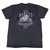 Rear view of Harley-Davidson Men's Screamin' Leaves T-Shirt in Charcoal Heather displaying skeleton rider and tropical palm leaf back graphic