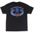 Rear view of Harley-Davidson Men's Kona Tiki Wave T-Shirt in Black displaying blue tiki and ocean wave back graphic