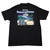 Rear view of Harley-Davidson Men's Kona Beach Bike T-Shirt in Black displaying coastal motorcycle and ocean back graphic