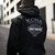 Back view of man wearing black Harley-Davidson Men's Kona HD Original Zip-Up Hoodie with grey logo