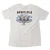 Rear view of Harley-Davidson Men's Tiki Tok T-Shirt in White displaying carved Tiki statues and palm trees back graphic