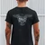 Rear view of Harley-Davidson Men's Eagle Emblem T-Shirt in Black displaying eagle shield back graphic
