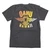 Rear view of Harley-Davidson Men's Hawaiian Born T-Shirt in Pigment Black displaying sunset gradient Oahu Hawaii back graphic