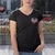 Front view of black Harley-Davidson Women's Kona Tiki Wave V-Neck Tee
