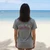 Back view of Harley-Davidson Women's Wing Tee showing Pacific Harley-Davidson Honolulu HI dealer crest