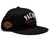 Side view of Harley-Davidson High Road Flat Cap in solid Black showing flat brim profile