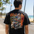 Rear view of Harley-Davidson Men's Tiki Waikiki T-Shirt in White displaying carved tiki back graphic