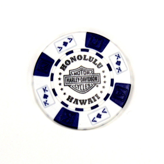 Harley-Davidson Poker Chips USS Missouri White w/ Blue
