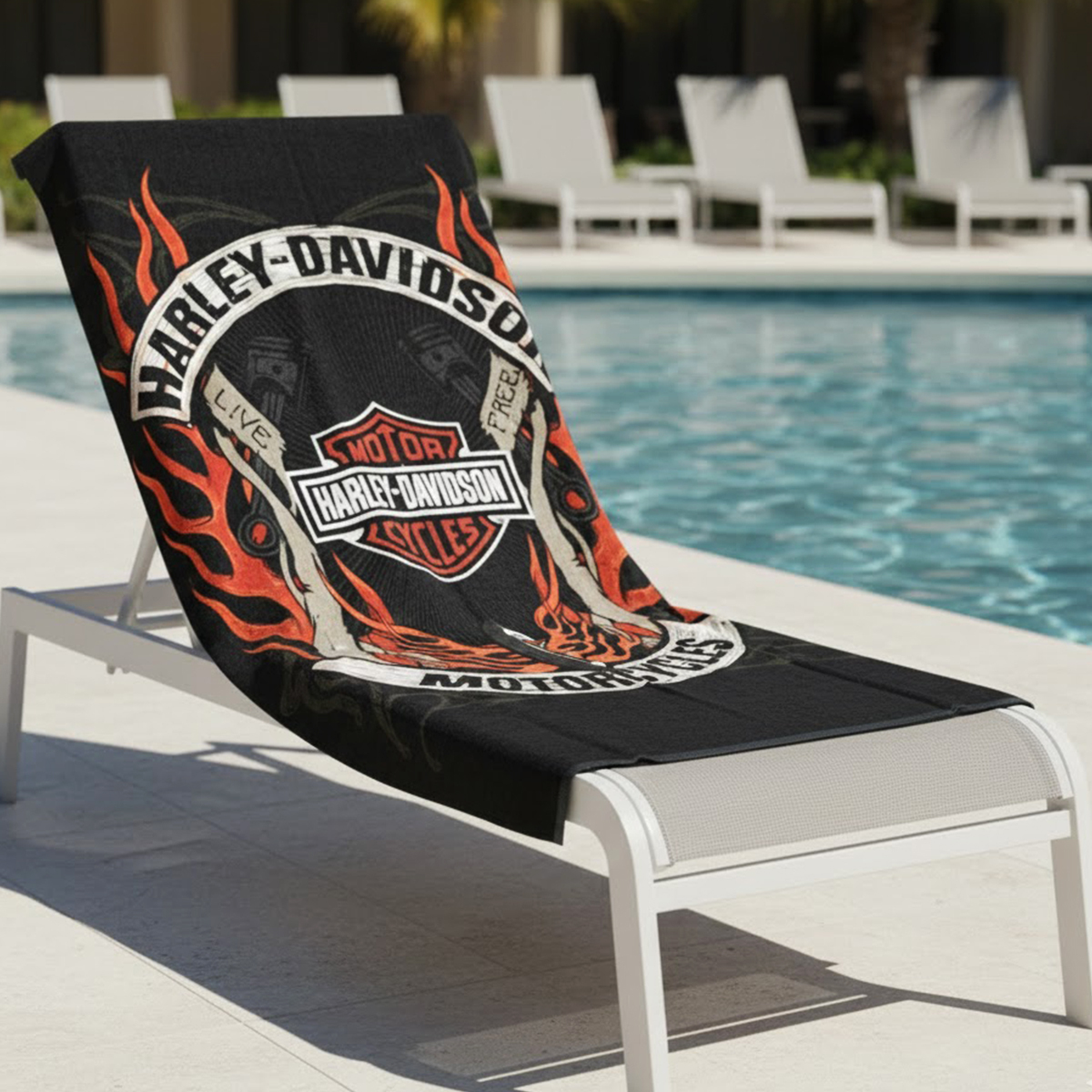 Harley-Davidson Outlaw Bar & Shield Cotton Beach Towel