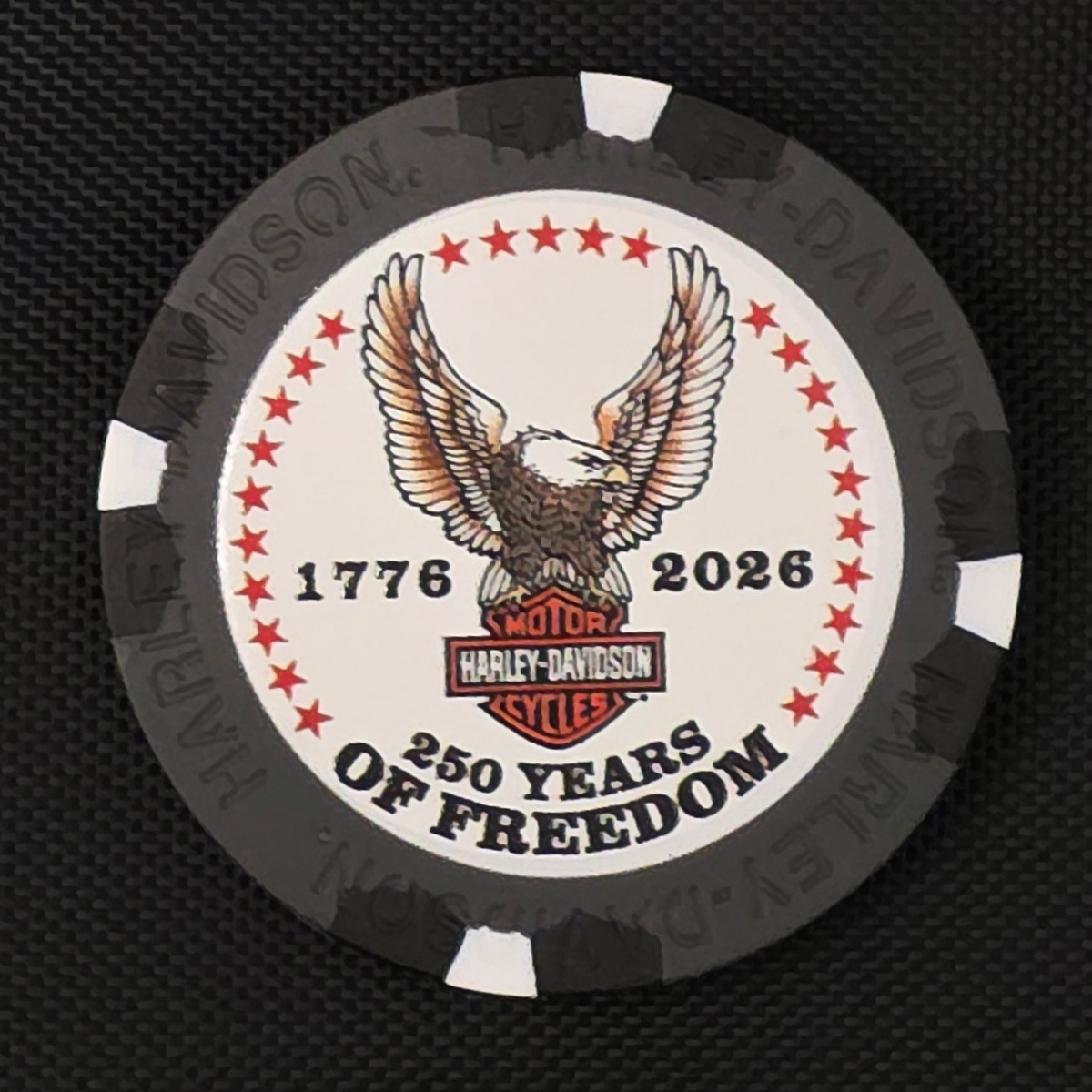 Harley-Davidson 250th Anniversary Poker Chips Americana UpWing Eagle