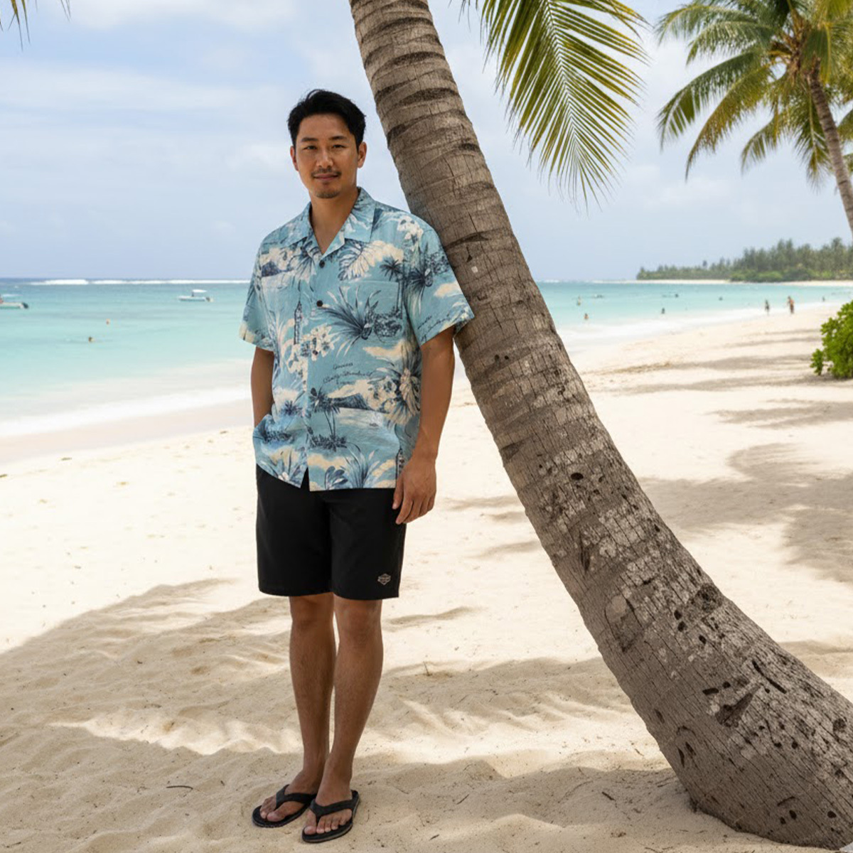 Harley-Davidson Men's Coastal II Aloha Shirt Blue