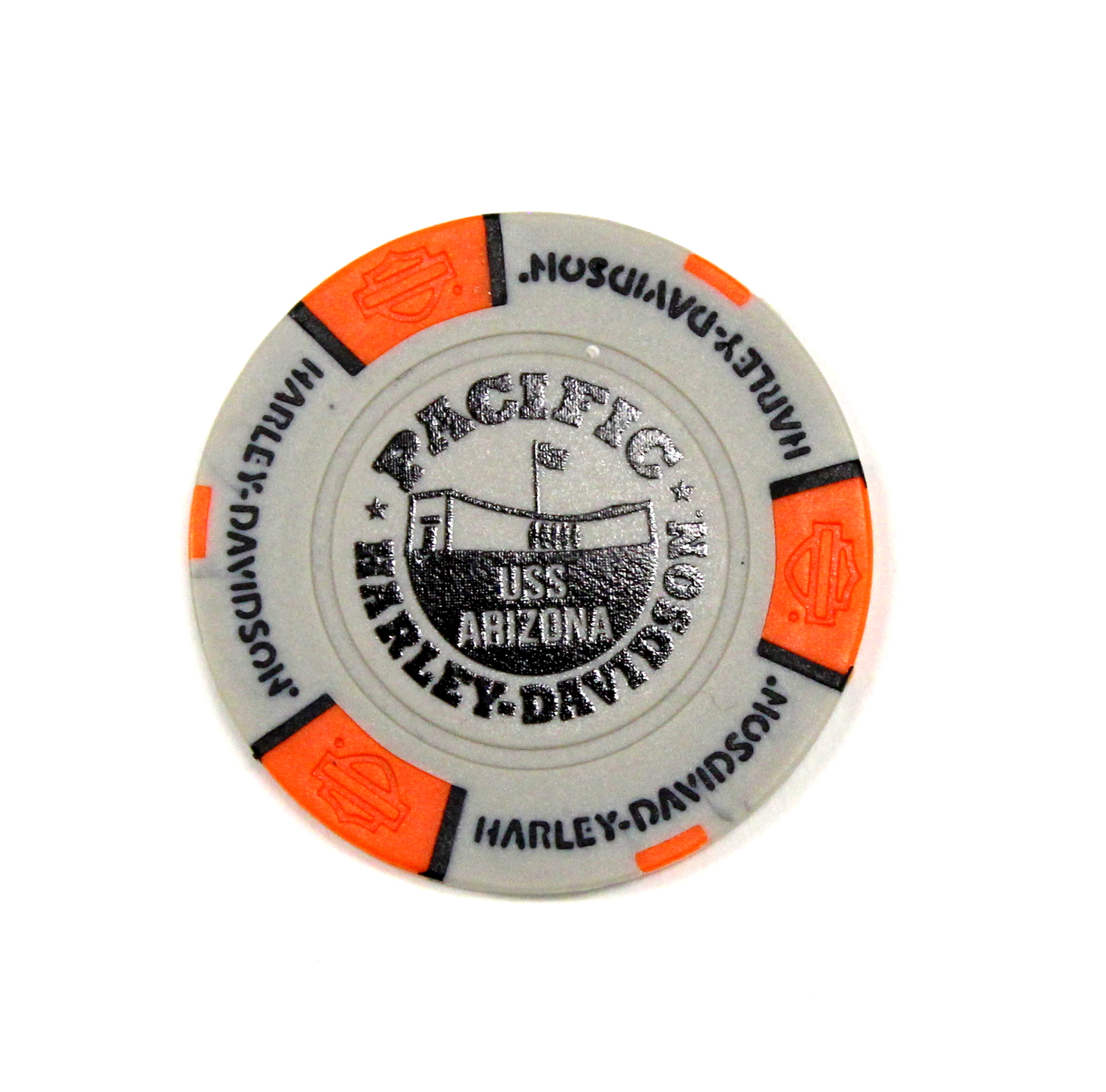 PEARL HARBOR HARLEY-DAVIDSON ARIZONA GREY POKER CHIP