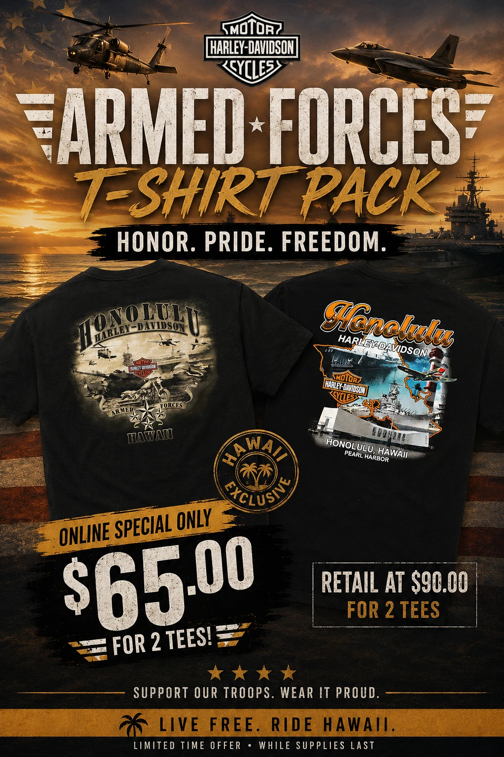 Harley-Davidson The Honor T-Shirt Pack - Set of 2 Tees