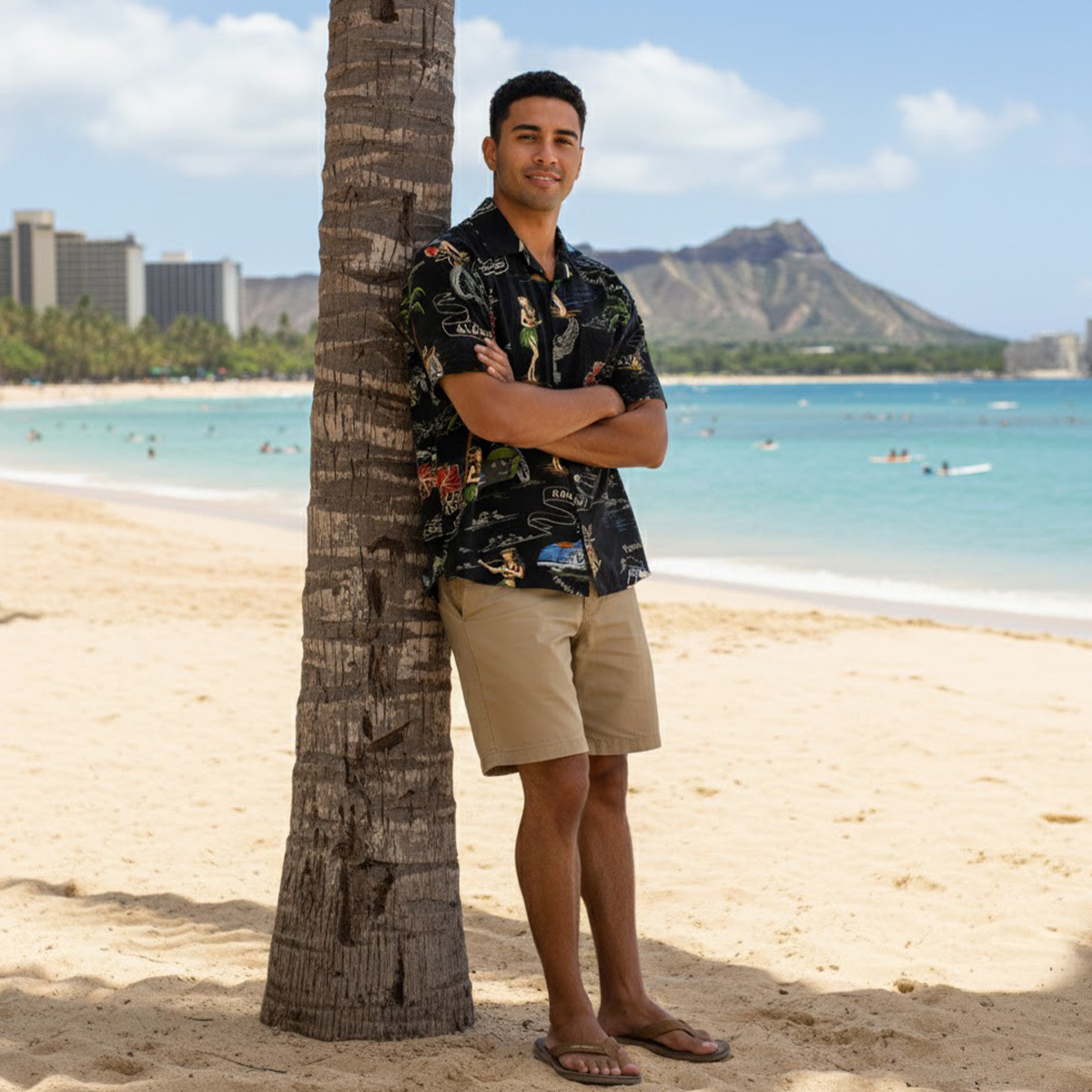 Harley-Davidson Men's Hula Black Aloha Shirt