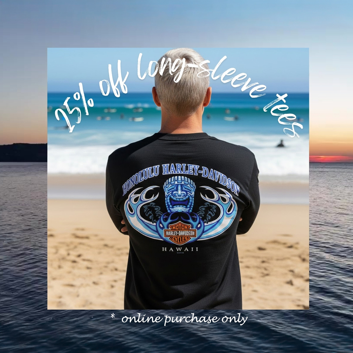 Harley-Davidson Men's Flag Fly Long Sleeve T-Shirt. 100% cotton traditional shirt. 
