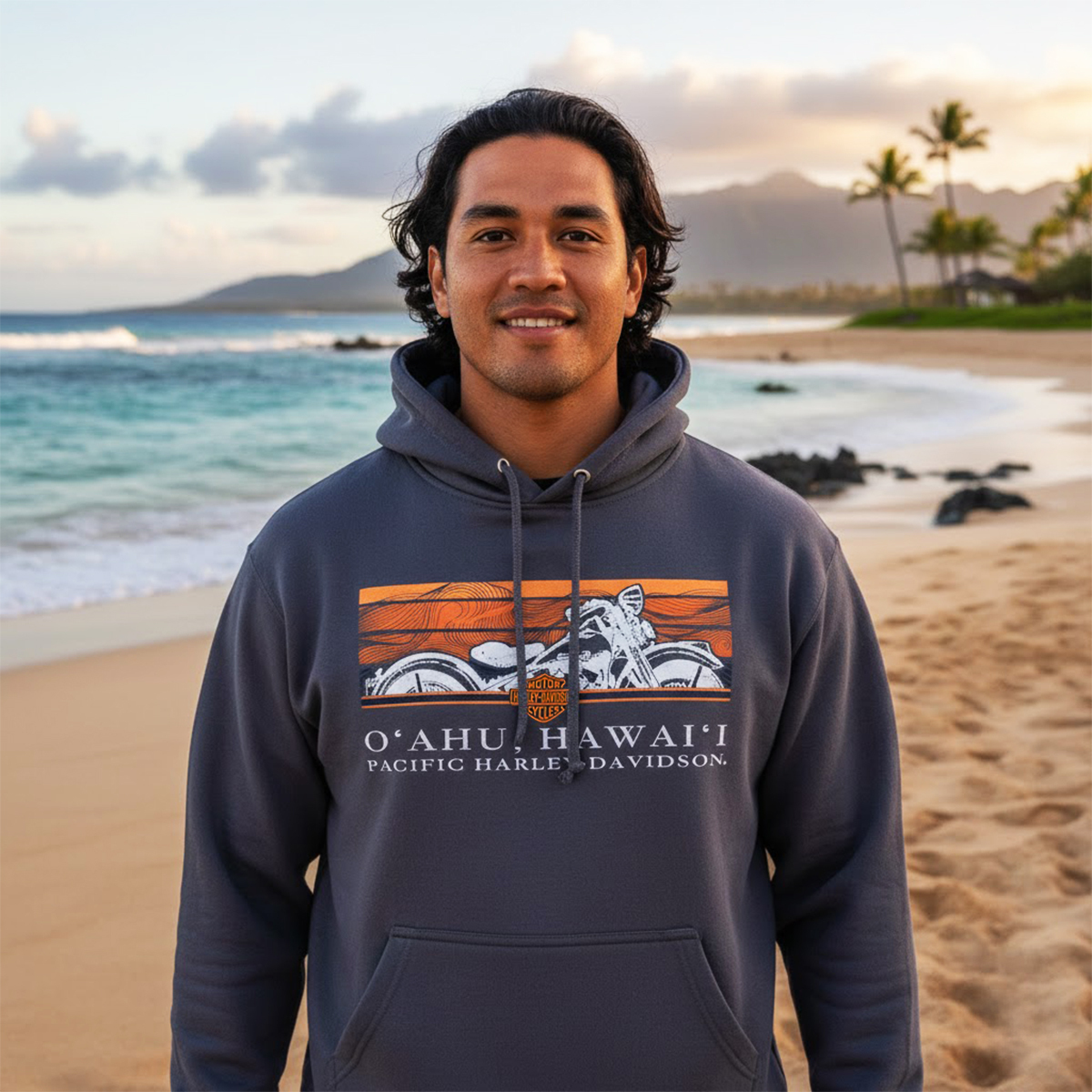 Harley-Davidson Men's Dark Seas Hooded Fleece