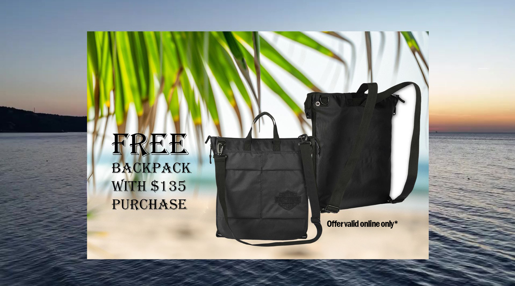 Harley-Davidson Free H-D Helmet Backpack with a $135 order