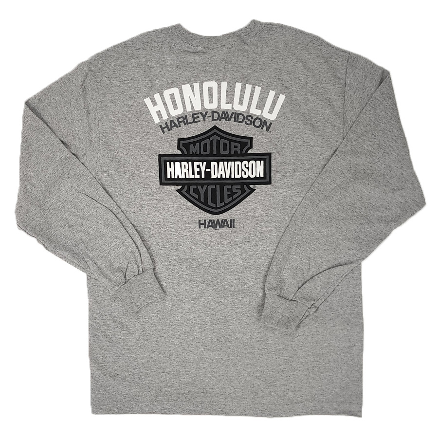 トップス Harley-Davidson long sleeve T-shirt !! Harley-Davidson Men's Custom Iconic Long Sleeve Crew-Neck