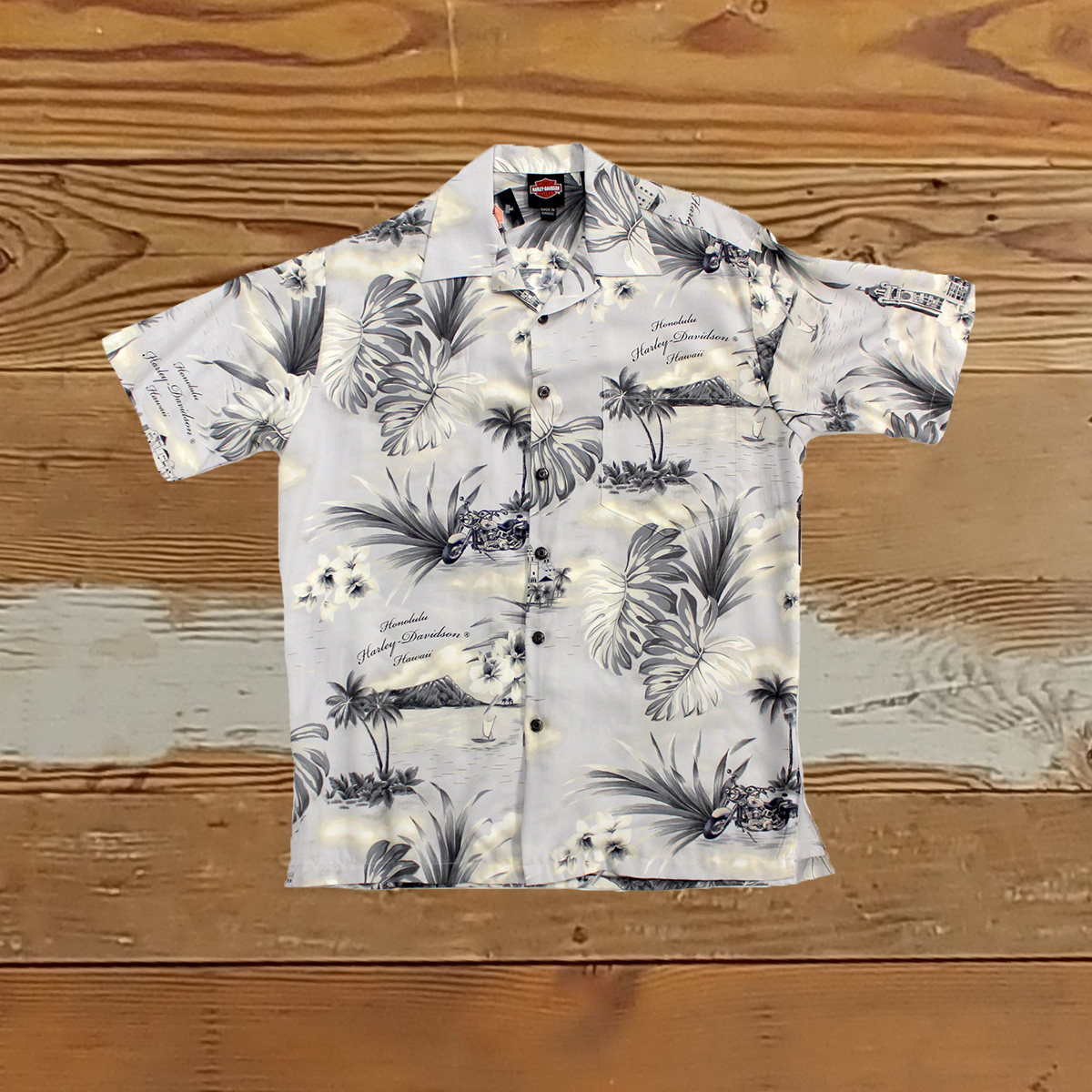 トップス special!! 60s aloha shirt XS Sights Hawaiian Shirts - Black