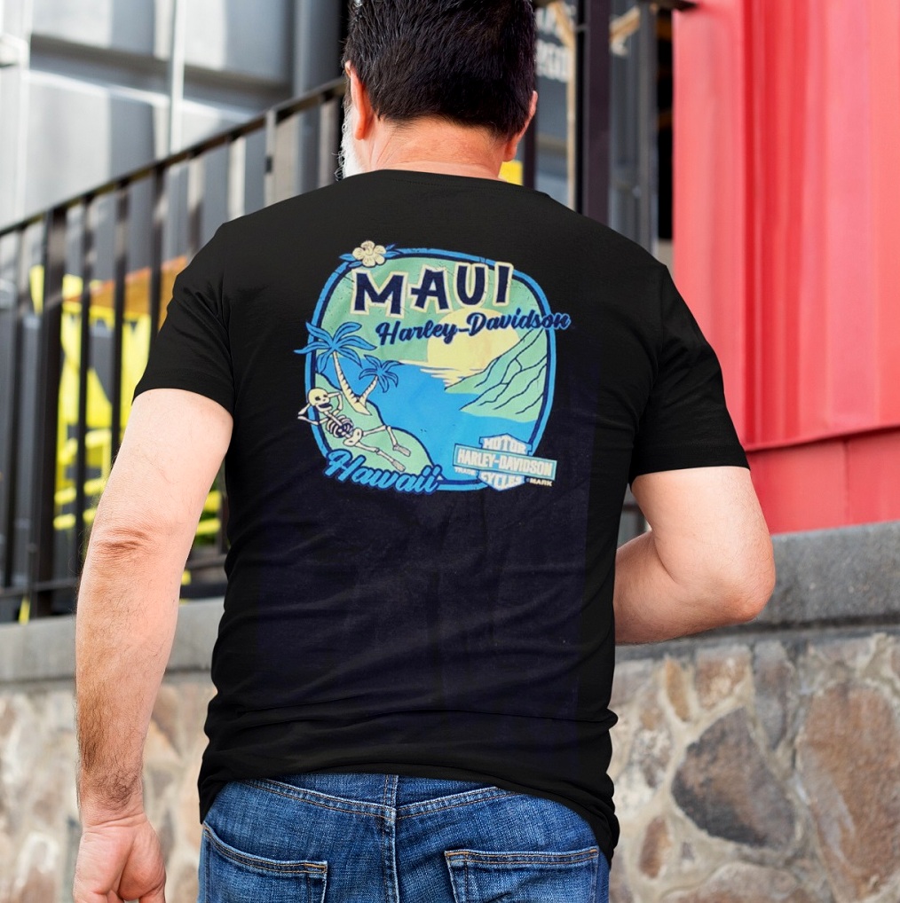 Harley-Davidson Men's Maui Patchwork Black T-Shirt