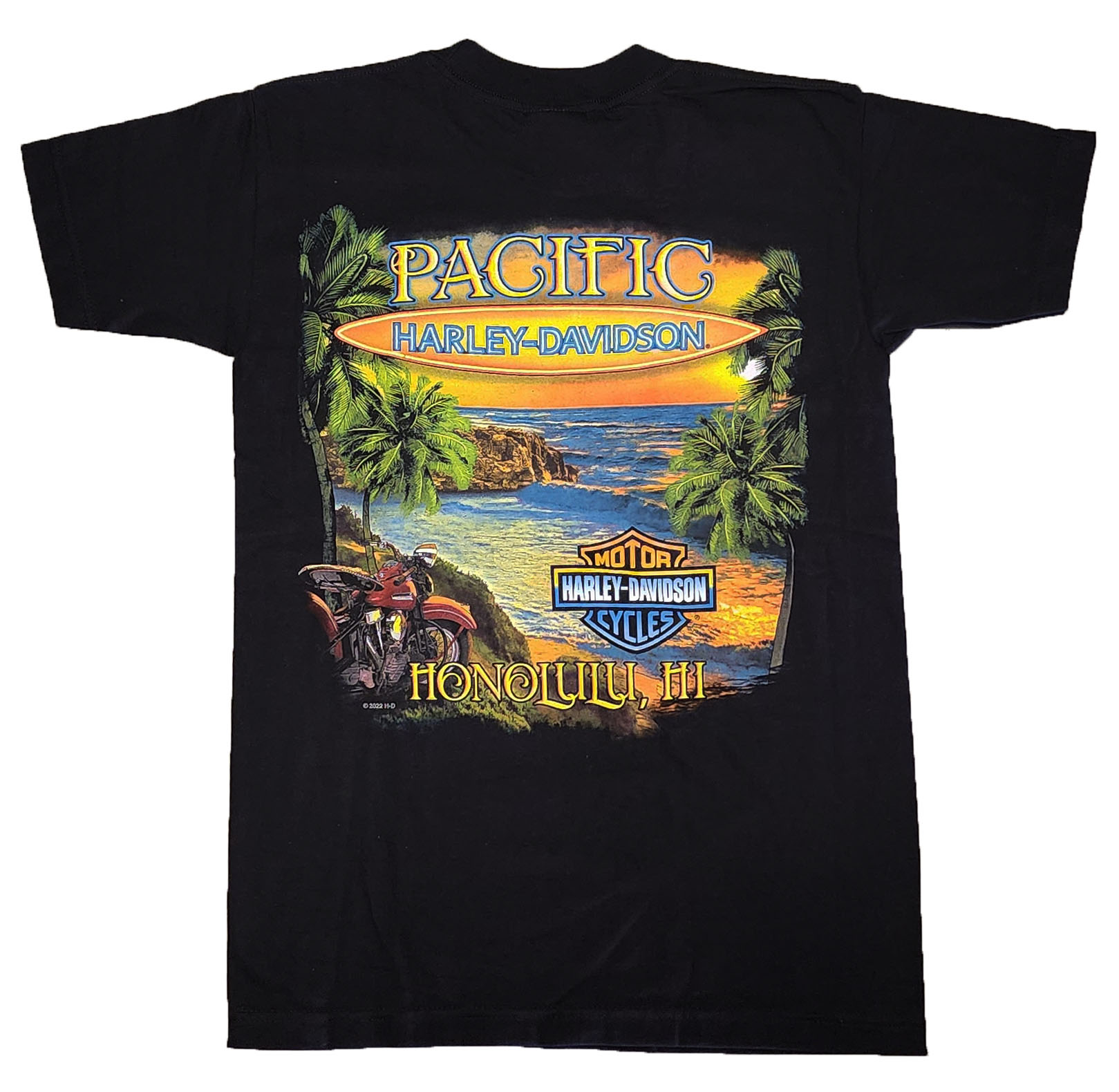 Harley-Davidson Men's Waimea Bay Black T-Shirt Black L, image size:1619x1580