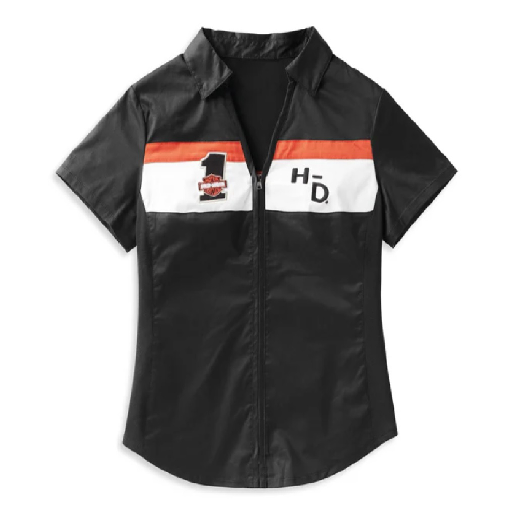 Harley-Davidson Women's Crew Stripe Zip Front Shirt