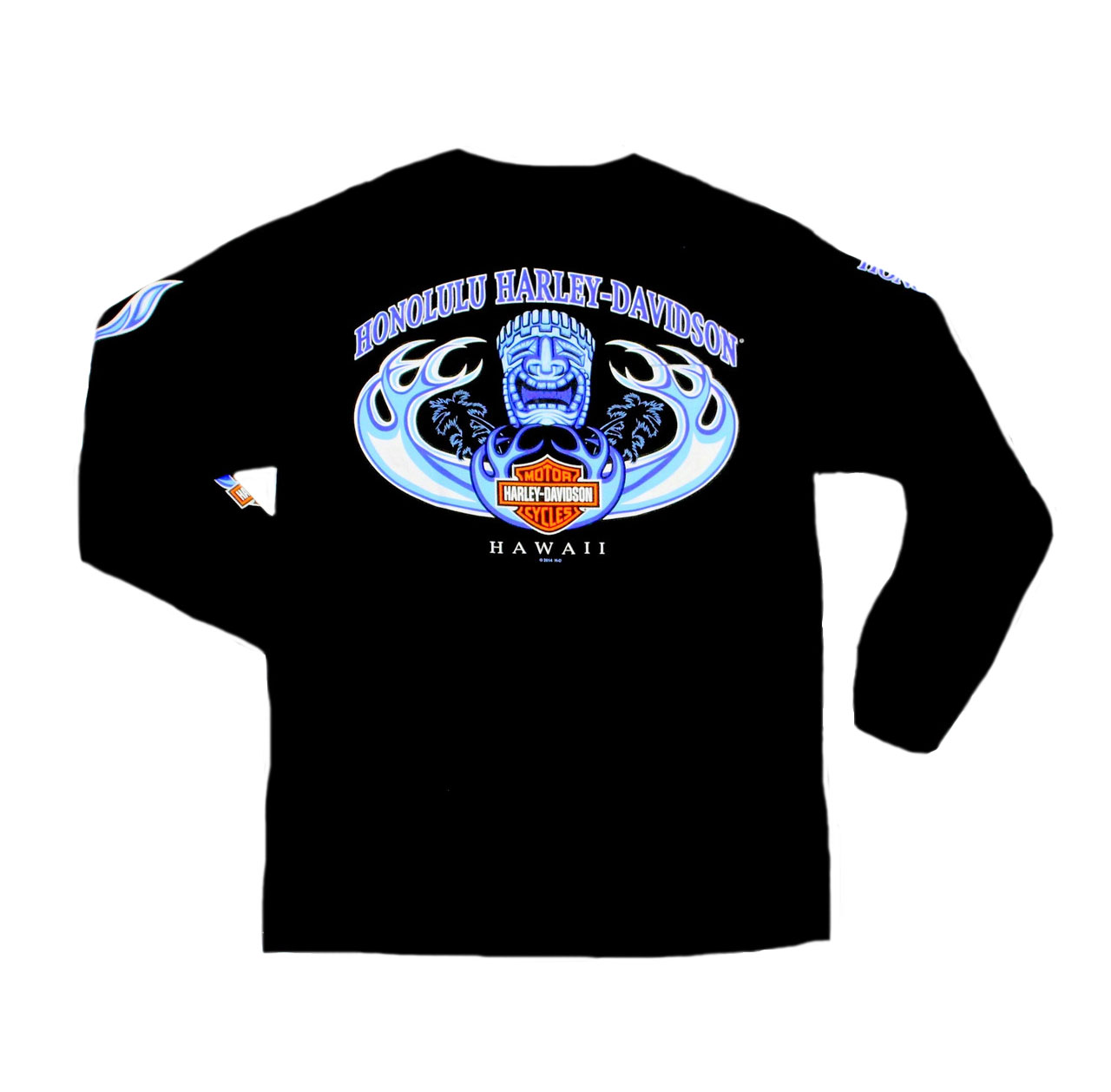ハワイ限定 Harley-Davidson Tiki Wave ハーレーロゴ ロンT 長袖 Tiki Wave Harley-Davidson Long Sleeve T-shirt