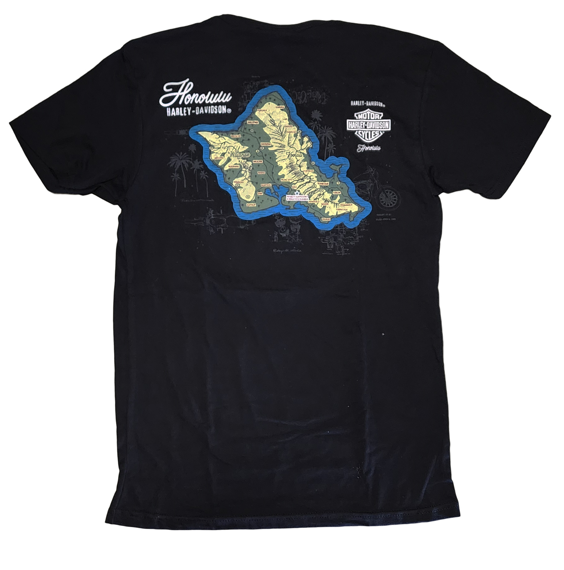 Harley Davidson Men s Oahu Map T Shirt