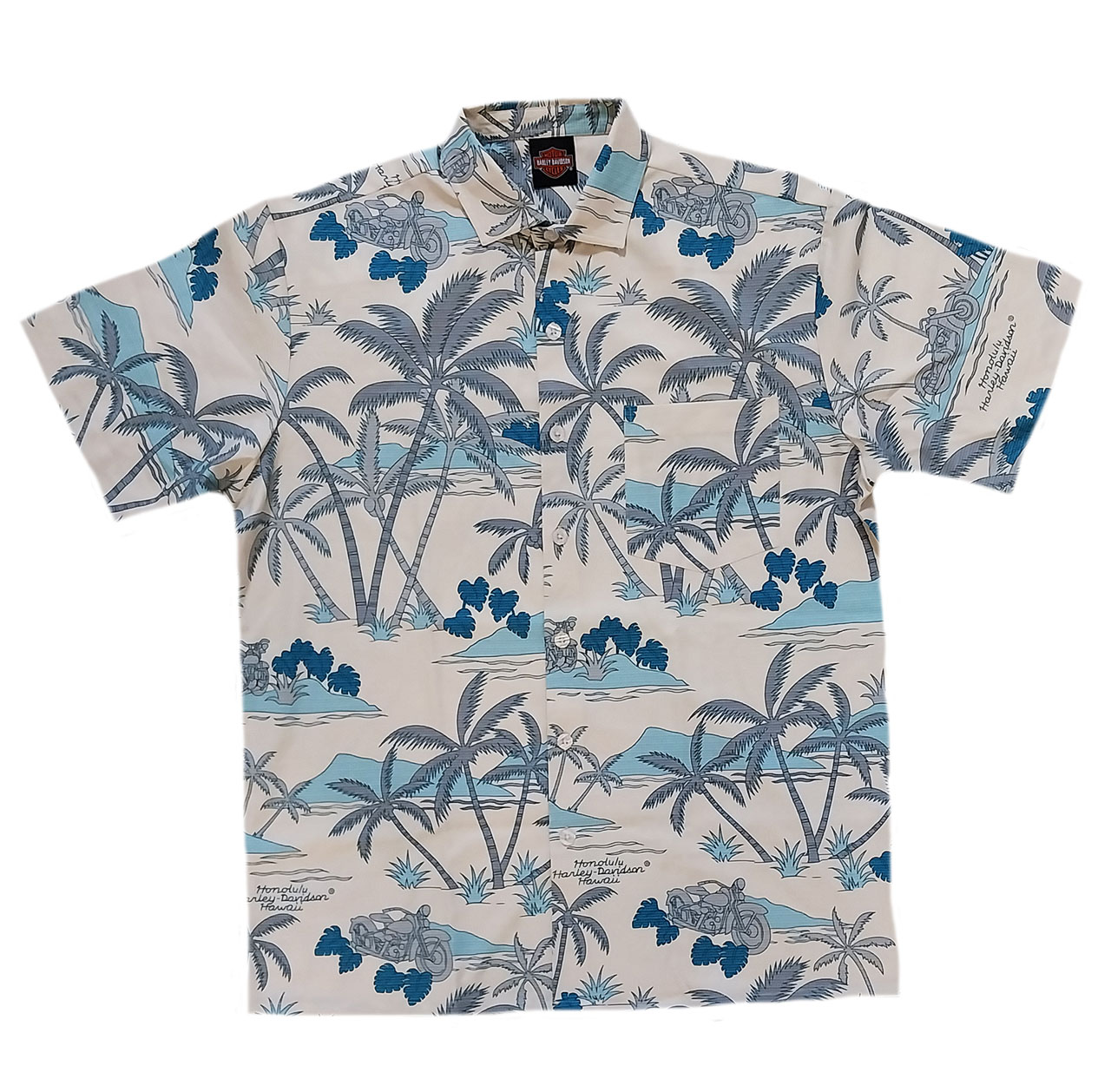 Harley-Davidson Men's Island Shades II Natural Aloha Shirt