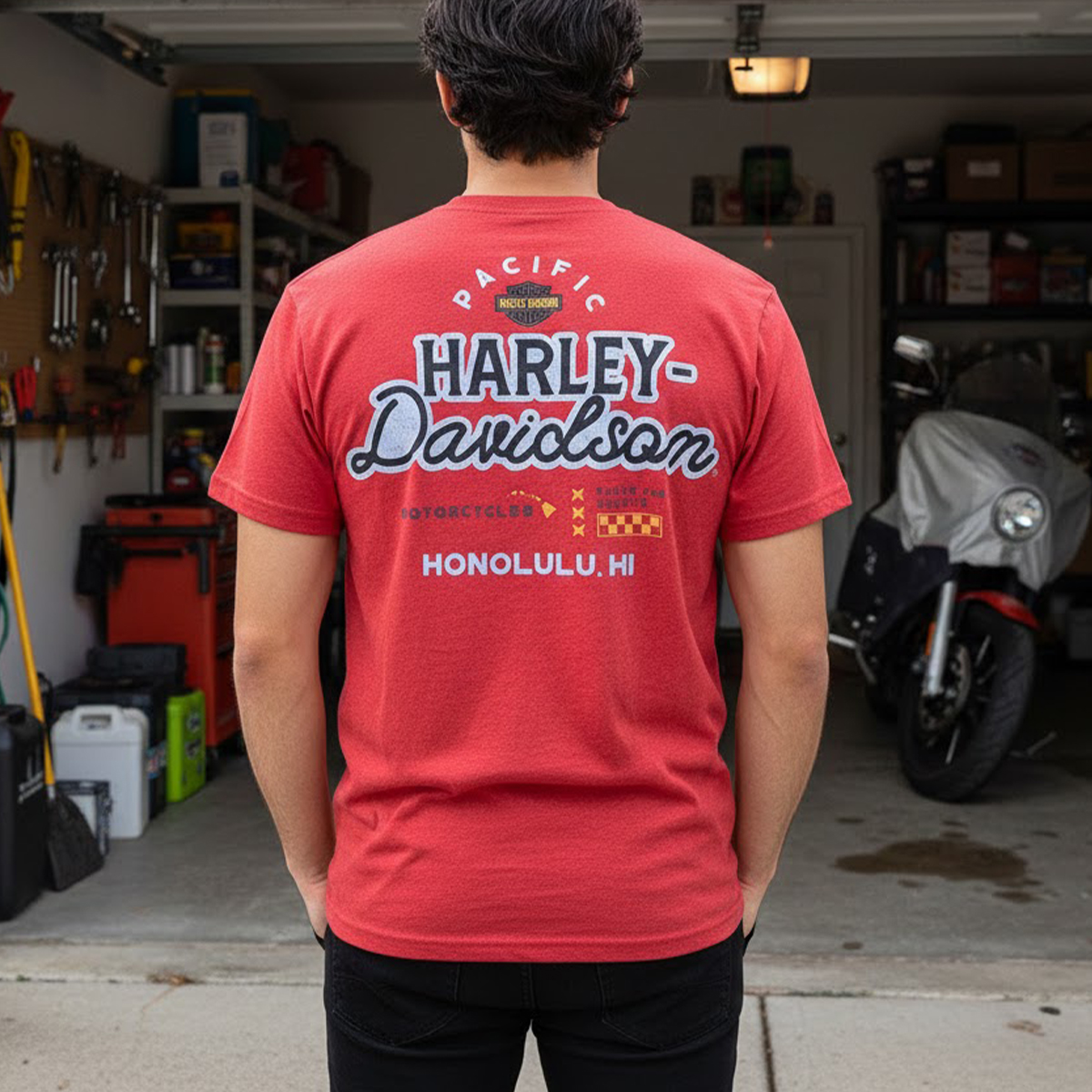 Harley-Davidson Men's Service Station T-Shirt – Red | Pacific H-D