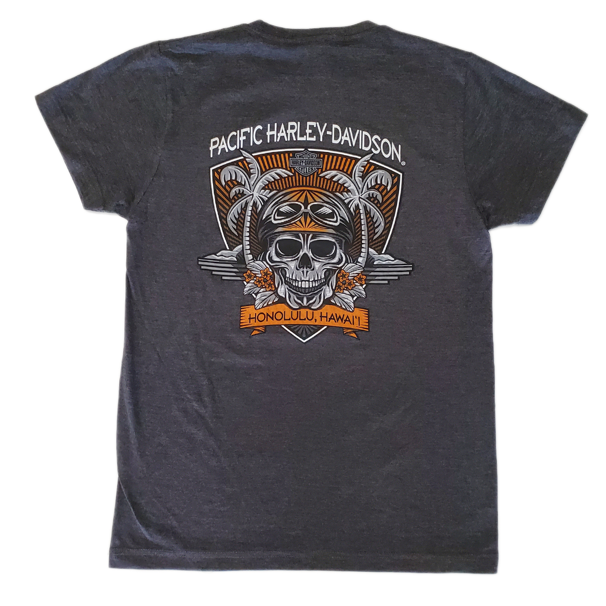 Harley-Davidson Men's Skull Palms T-Shirt – Charcoal Heather