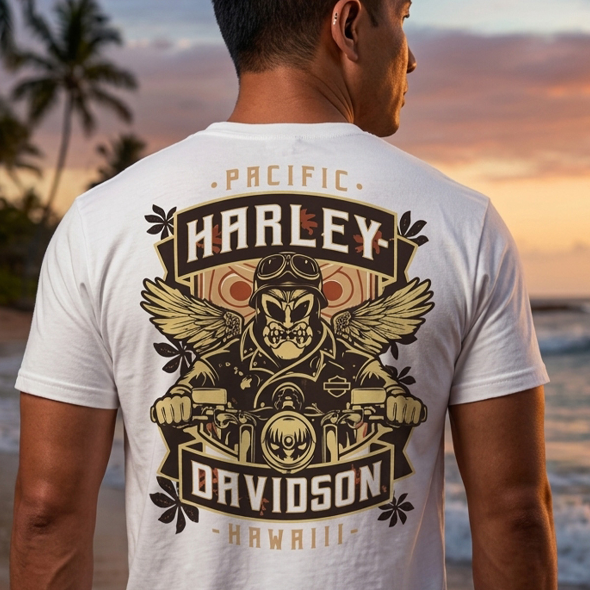 Harley-Davidson Men's Hang On T-Shirt – White | Pacific H-D Hawaii
