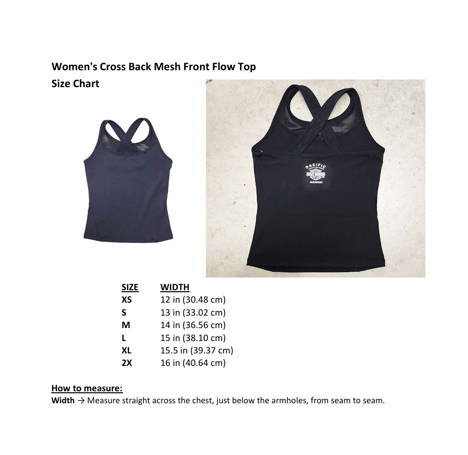 Harley-Davidson Women's Cross Back Mesh Front Flow Top