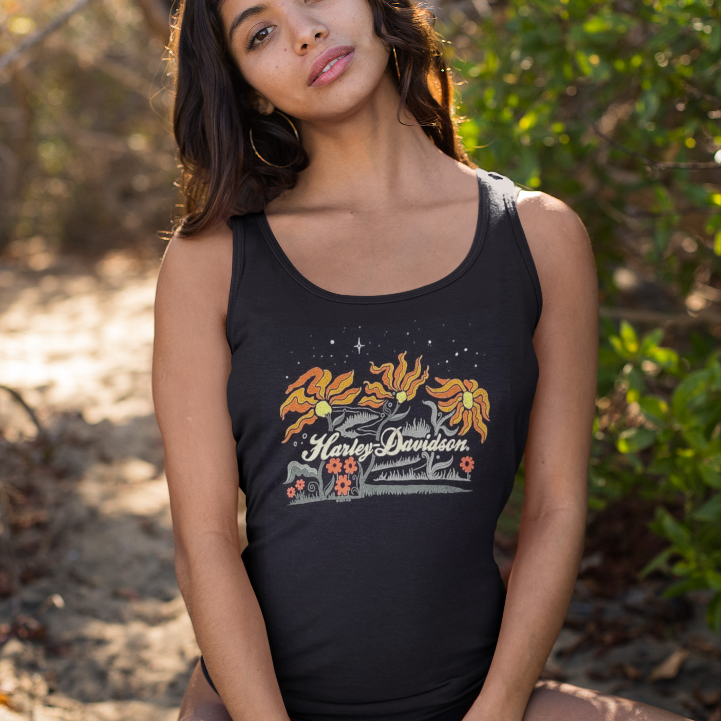 Harley-Davidson Women's Floral Road Tank - Black | Cycle City H-D