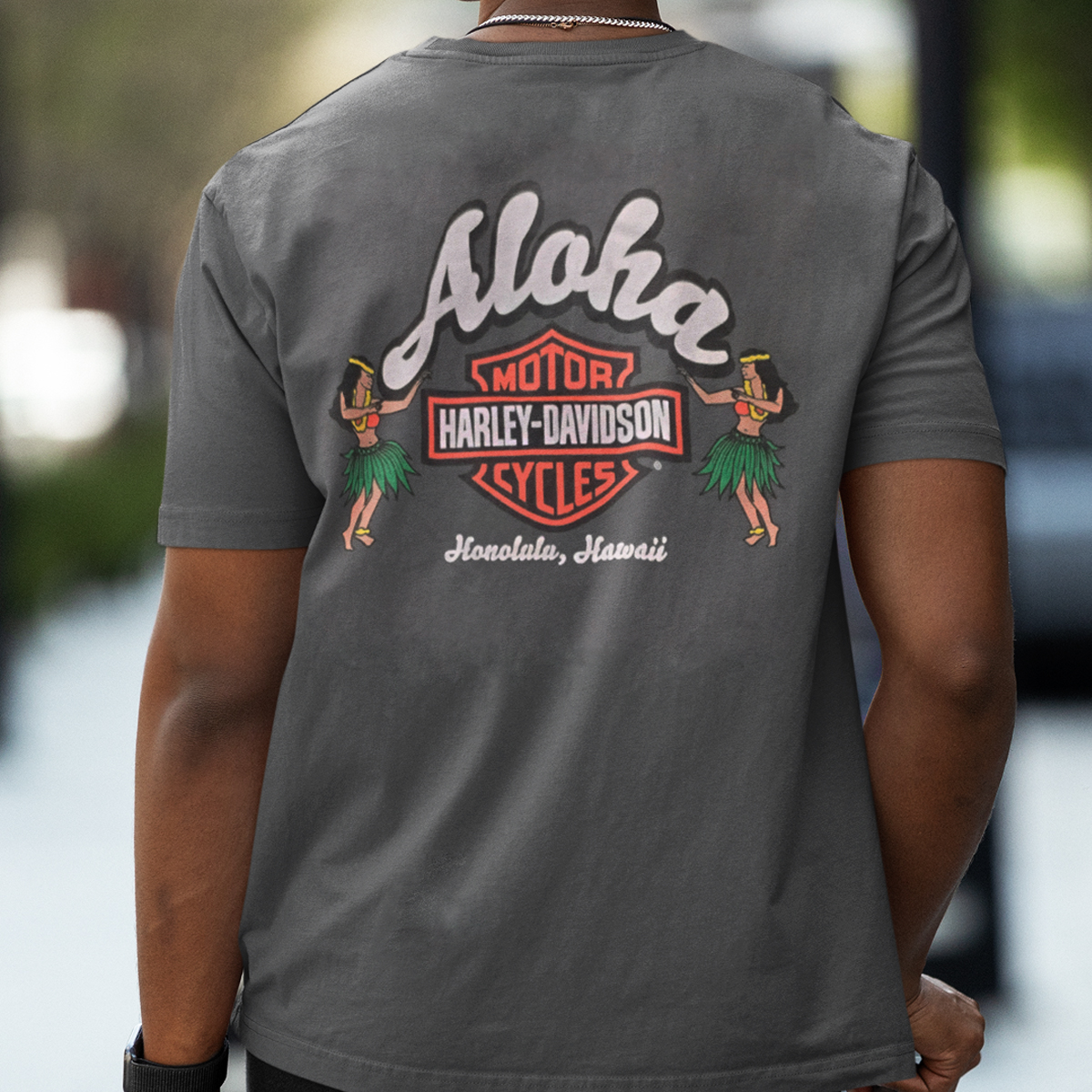 Harley-Davidson HAWAII Tシャツ XL グレー Harley-Davidson Men's Aloha Hula T-Shirt