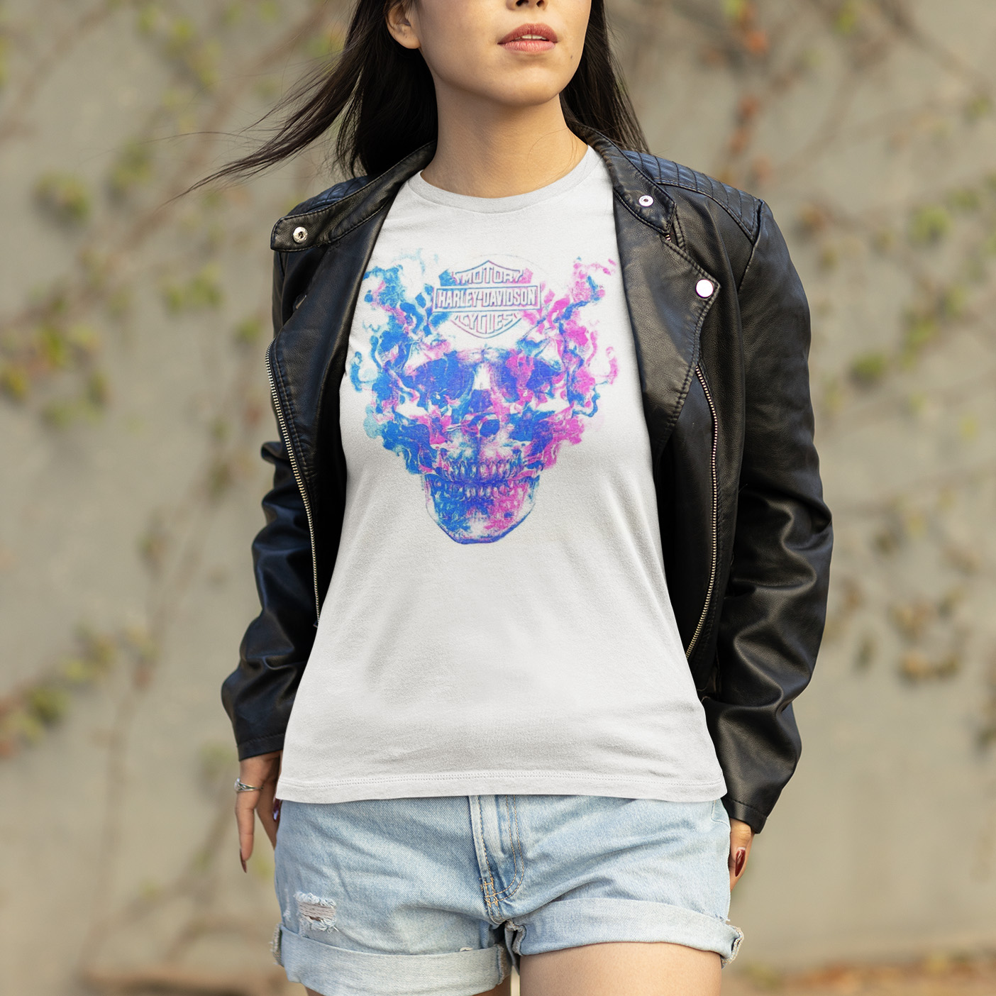 Harley-Davidson Women's Smoken N Flame Skull Tee