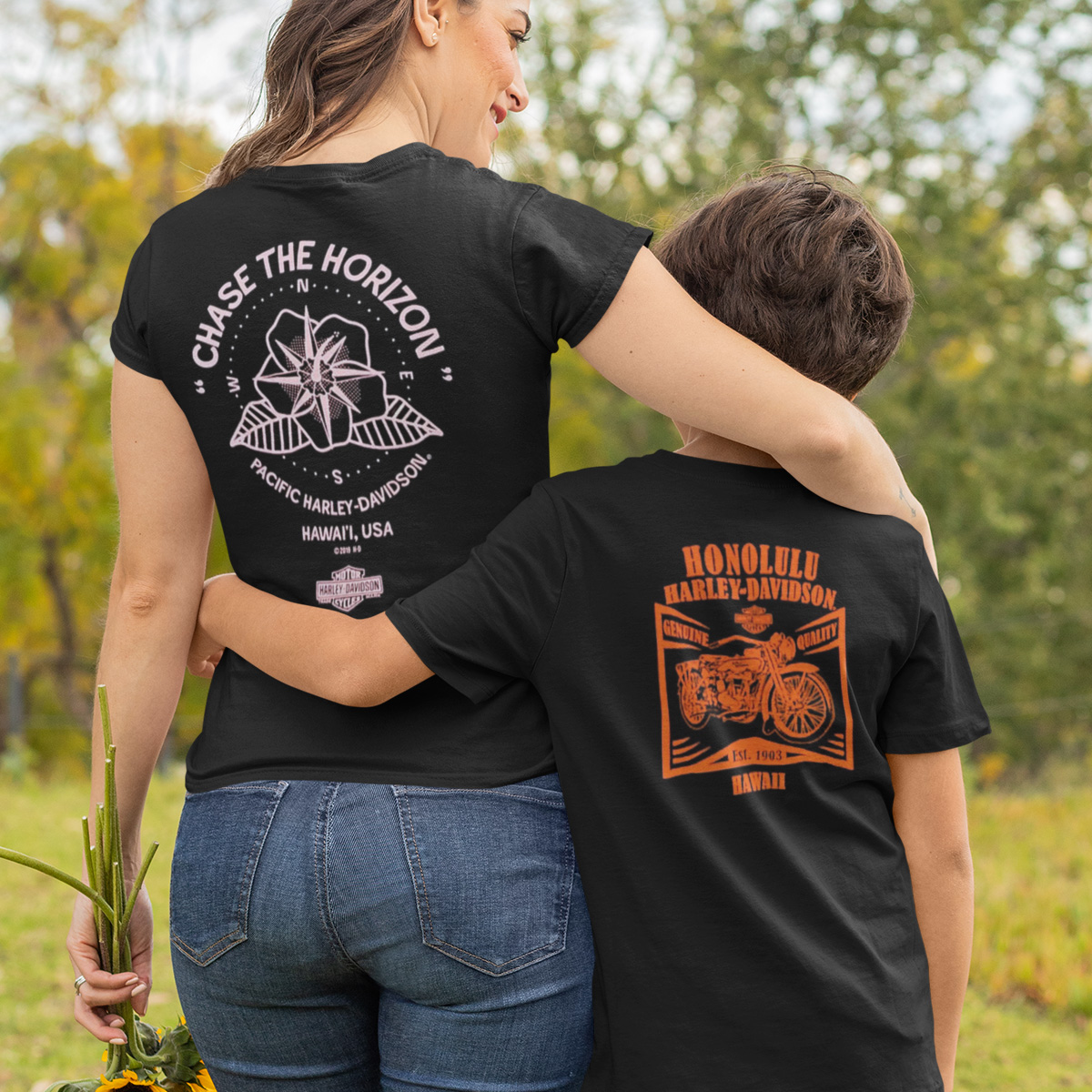 【HARLEY-DAVIDSON】L/S Tee バーアンドシールド 両面ロゴ Harley Davidson T-Shirt 2-Side Bar Shield Flames Vehicle