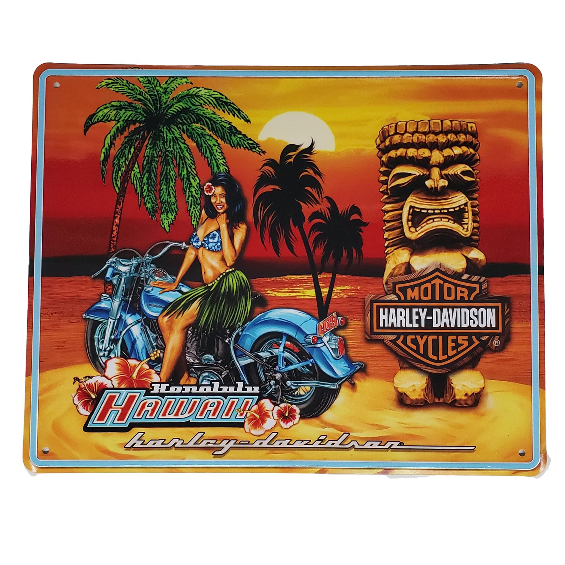 Harley-Davidson Hula Girl Tin Sign