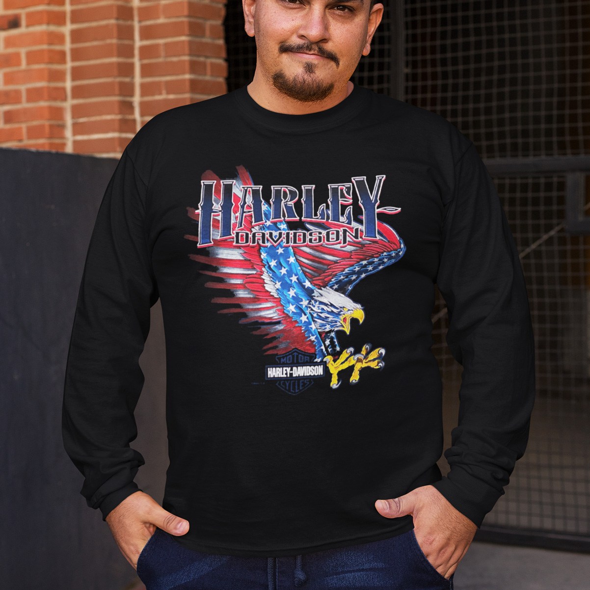 Harley-Davidson Men's Flag Fly Long Sleeve T-Shirt