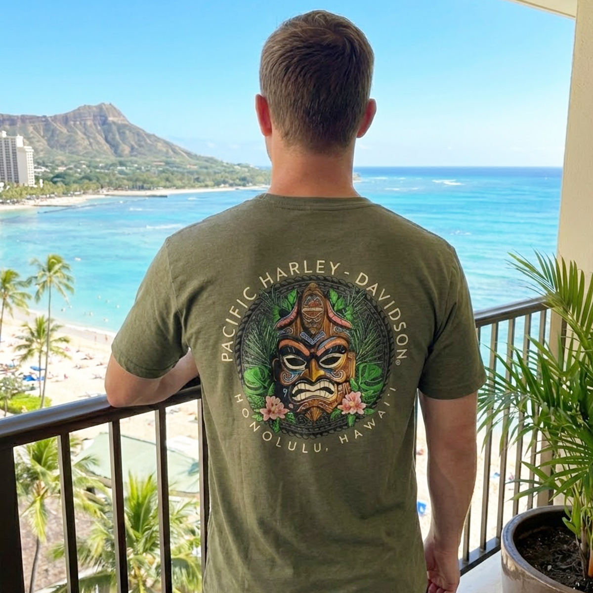 Harley-Davidson Men's Tiki Mask T-Shirt – Military Green | Pacific