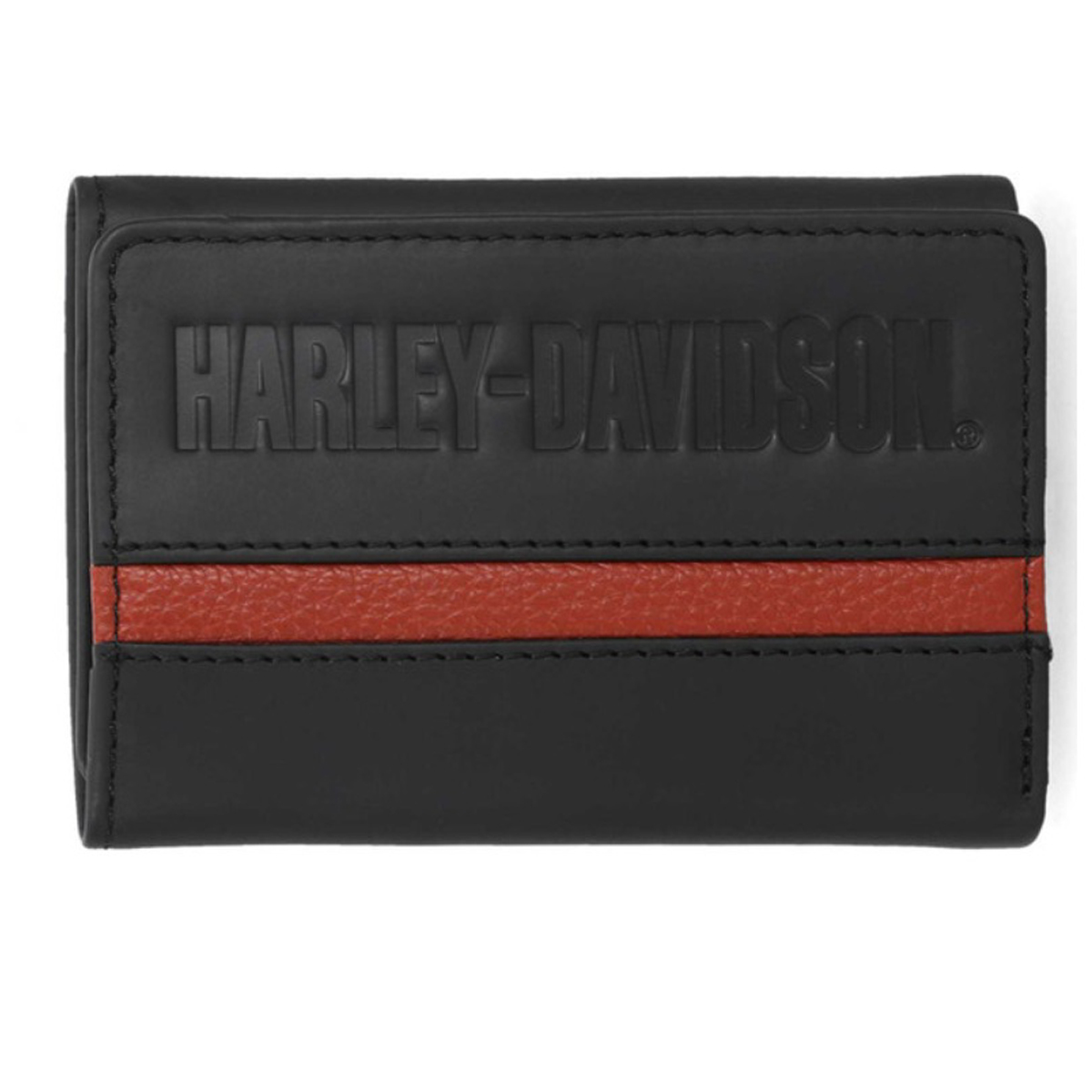 メンズ　三つ折り財布　Harley-Davidson Harley-Davidson Men's H-D Center Block Tri-Fold Leather Wallet