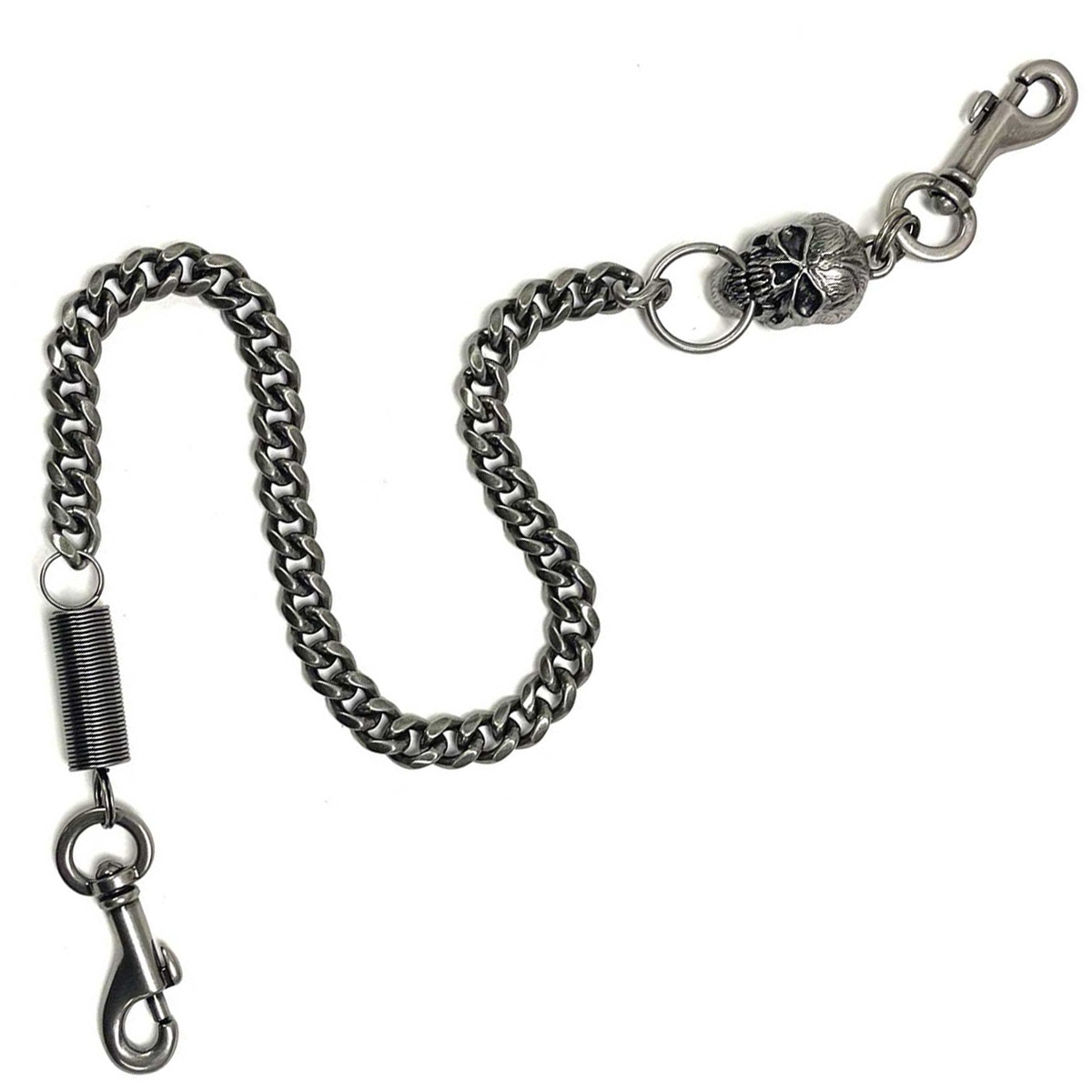 Harley-Davidson Skull & Spring 24 inch Wallet Chain - Antique