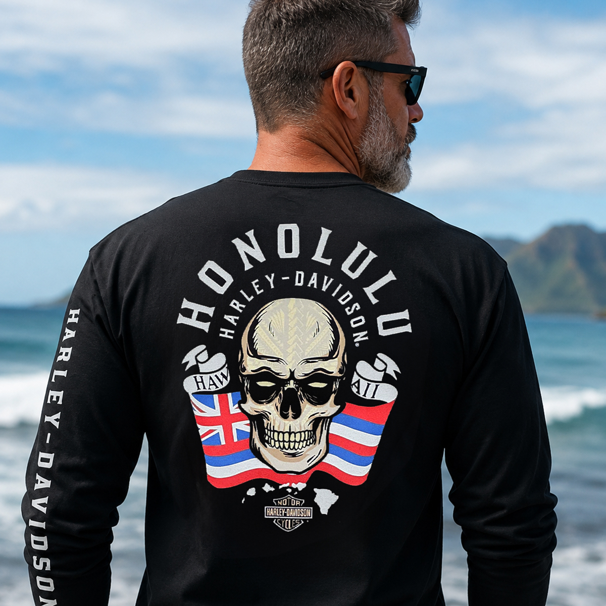 Harley-Davidson Men's Torches 2.0 with Hawaiian State Flag Long