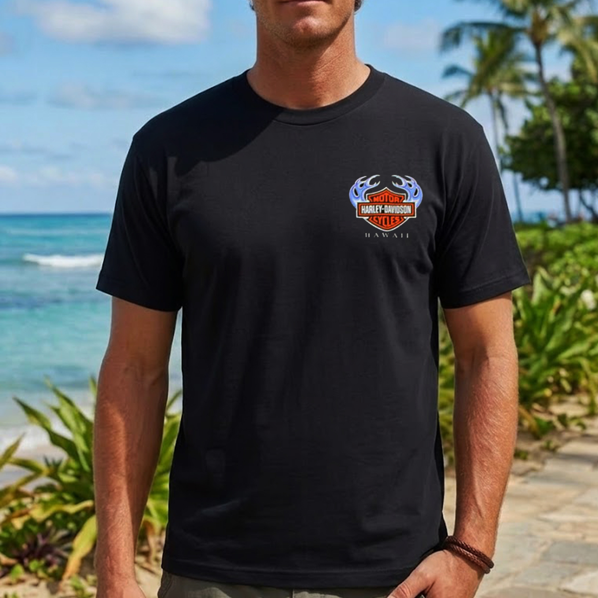 Hawaii Tiki Wave Harley-Davidson T-shirt