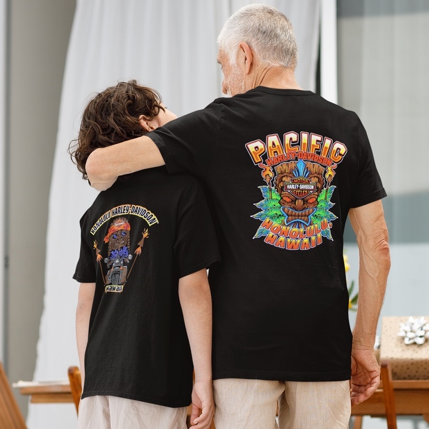 Tiki Leaves Harley-Davidson T-shirt