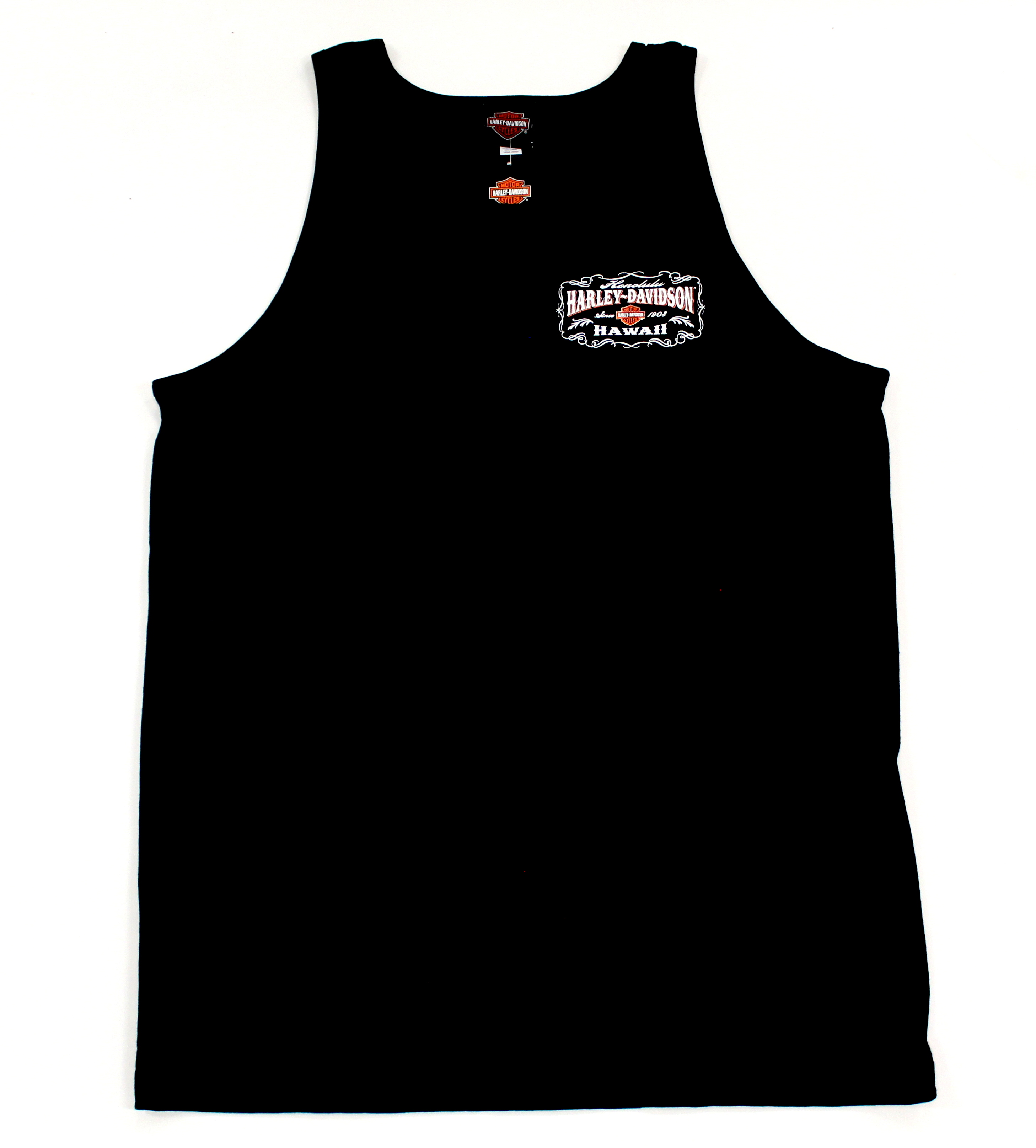 Vintage Art Black Harley-Davidson Tank Top Honolulu Hawaii