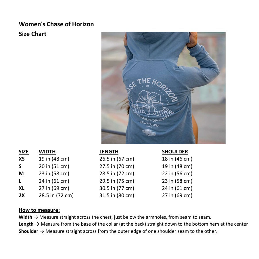 Harley-Davidson Women's Chase The Horizon Blue Oversized Hoodie
