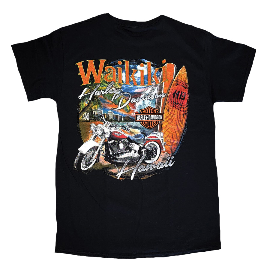 Waikiki Coastline Harley Davidson T shirt